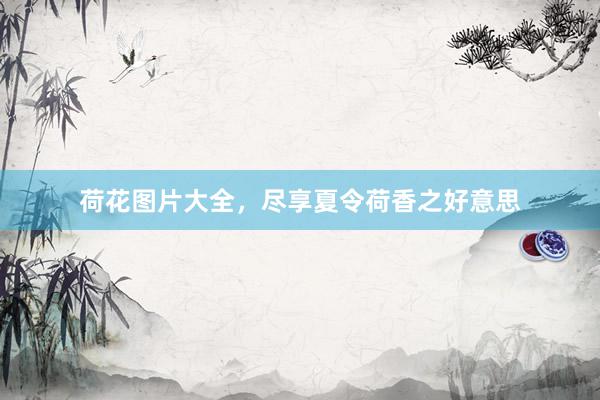 荷花图片大全，尽享夏令荷香之好意思